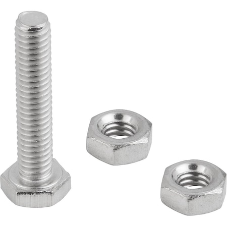 Kipp Clamping Spindle Rigid, M04, L=20, Form:A, Stainless Steel K1442.104020